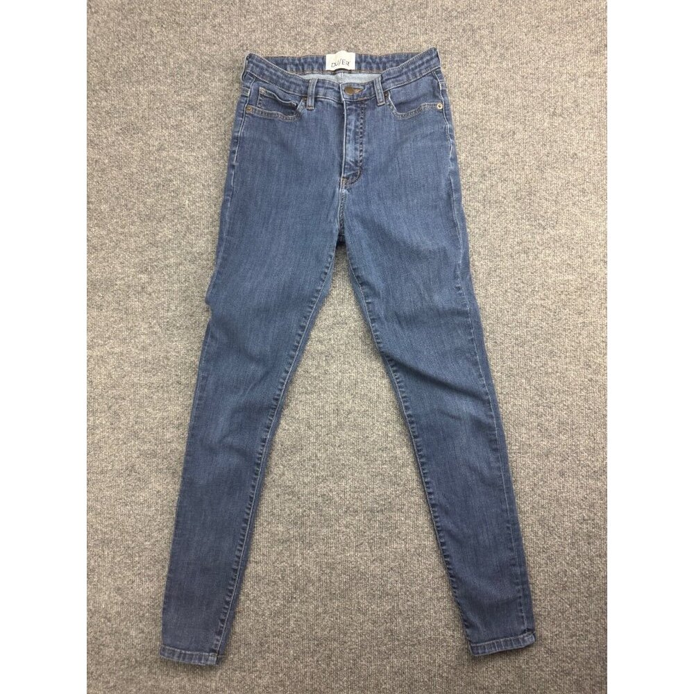 DU/ER Jeans Women's 28/31 Blue Denim Skinny High Rise Ankle Stretch Medium Wash